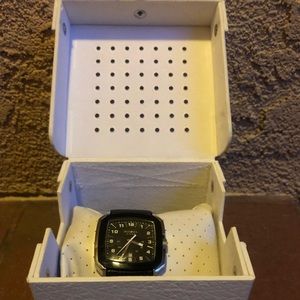 Diesel 5 Bar Watch Unisex Black Leather Strap